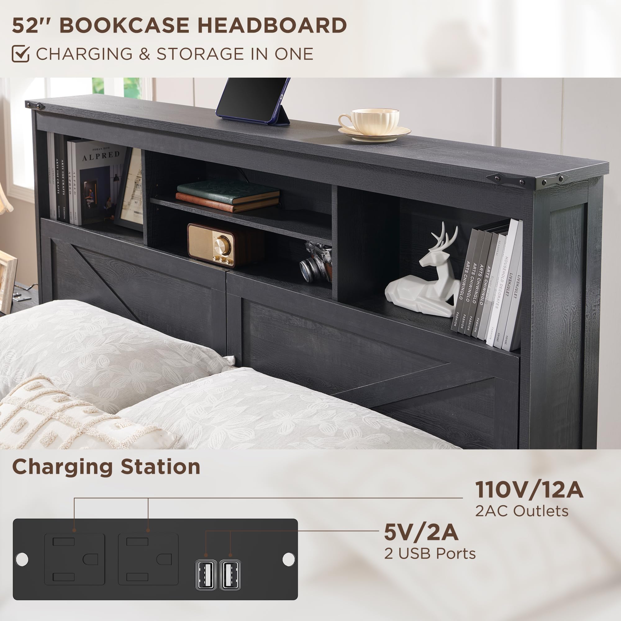 Farmhouse King Size Bed Frame  - King Size Bed Frame With Storage Drawers recension och pris