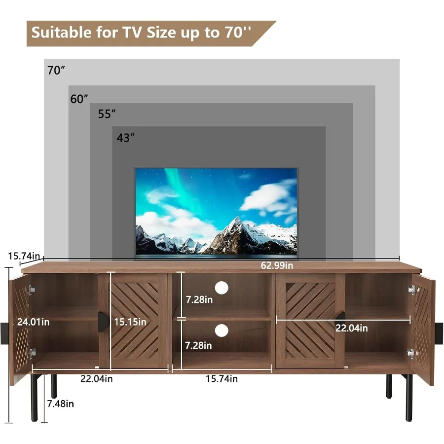 63 TV Stand for Living Room, E - Storage recension och pris