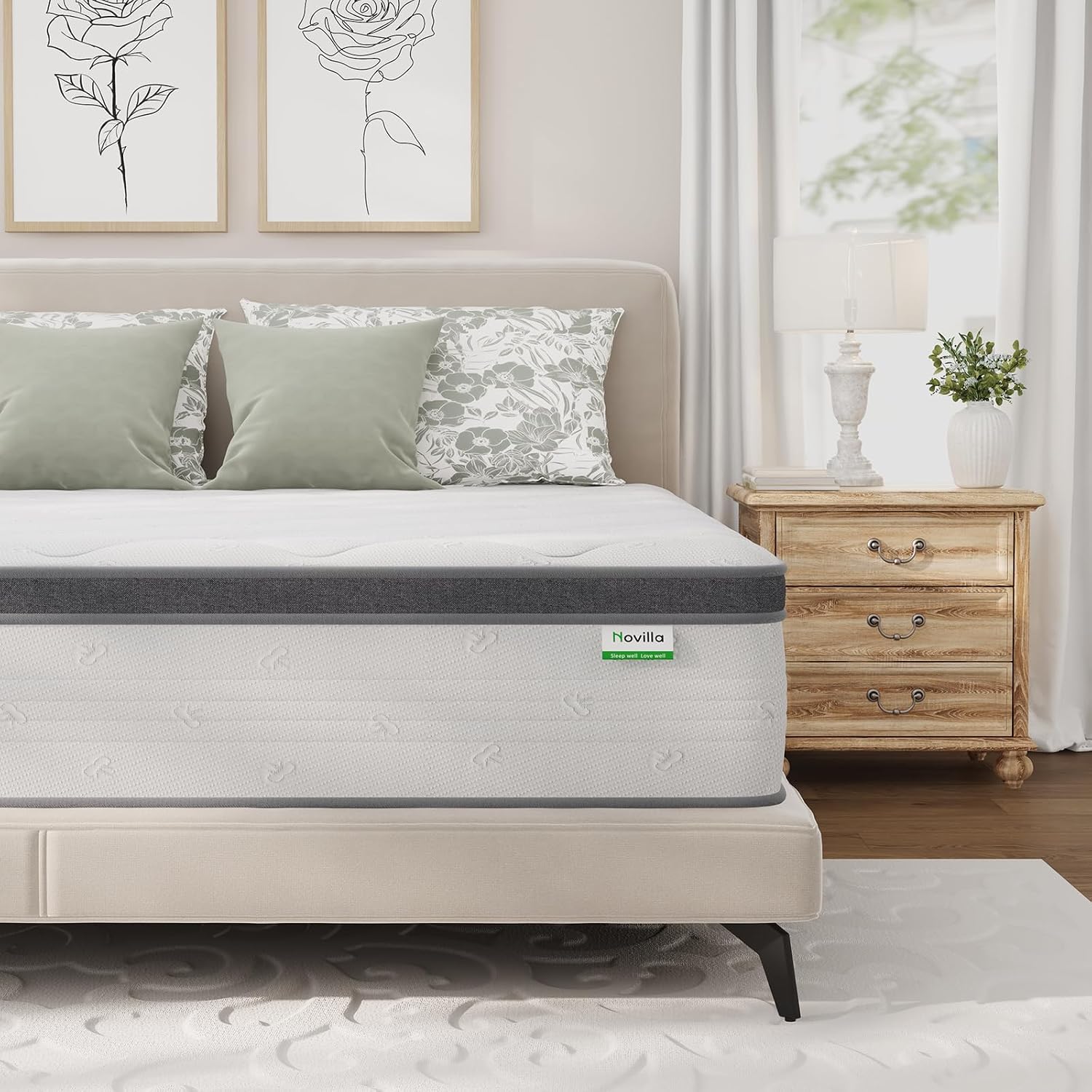 Queen Mattress 14 Inch, Hybrid - Memory Foam Mattress In A Box Queen recension och pris