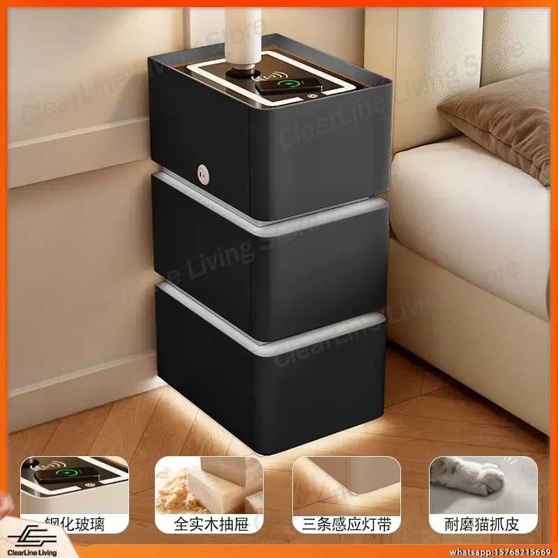 Ultra Narrow Floating Nightsta - Floating Nightstand With Led Light recension och pris